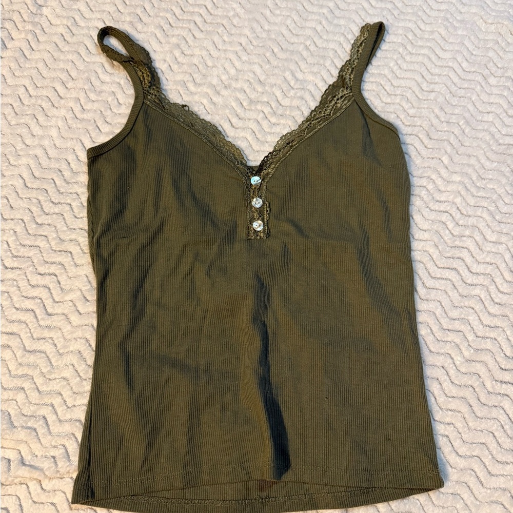 Rue21 Olive Camisole with Lace Detail